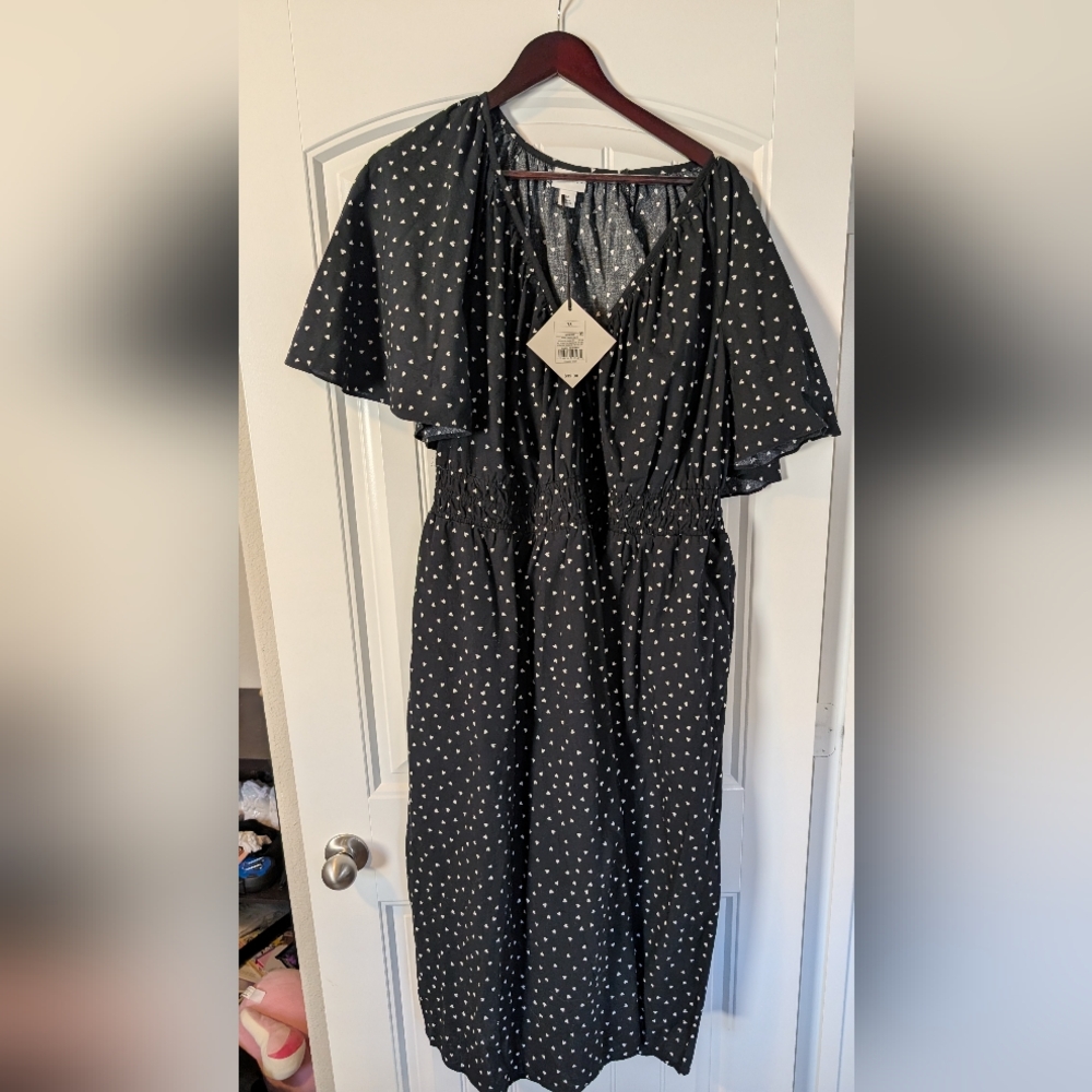 Ava And Viv Black Polka Dot Dress With Pockets
